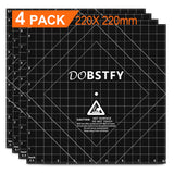 DOBSTFY 3D Printing Build Surface,with Premium Adhesive 3D Printer Heat Bed Platform Sticker Sheet,for Ender 3/Ender 3 Pro/Ender 3 V2 Neo/Ender 3 V3 KE/Ender 3 V3 SE/4Pack 8.7x8.7inch(220mmx220mm) DOBSTFY