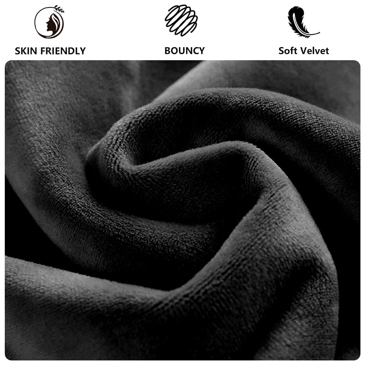 HOMBCK King Size Bed Frame, Black King Size Bed Frame with Diamond Headboard and Footboard, Velvet Upholstered Bed Frame with Vertical Channel Design, No Box Spring Needed, Easy Assembly, Black HOMBCK