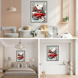 SENQAO Red Truck Diamond Art Kits for Adults,Christmas 5D Diamond Painting Kits for Beginners,Round Full Drill Gem Art for Adults,DIY Diamond Dots Paintings Picture Arts Craft for Home Decor 12x16in SENQAO