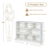 Tangkula 8-Cube 3-Tier Open Storage Bookcase in White - Modern Multipurpose Display for Home and Office Tangkula