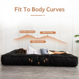 YOSHOOT 8 Inches Futon Mattress Full Size, Thick Futons Sofa Couch Bed, Floor Mattress for Adults, Shredded Foam Filling, Medium Firm(Frame Not Included), Black YOSHOOT