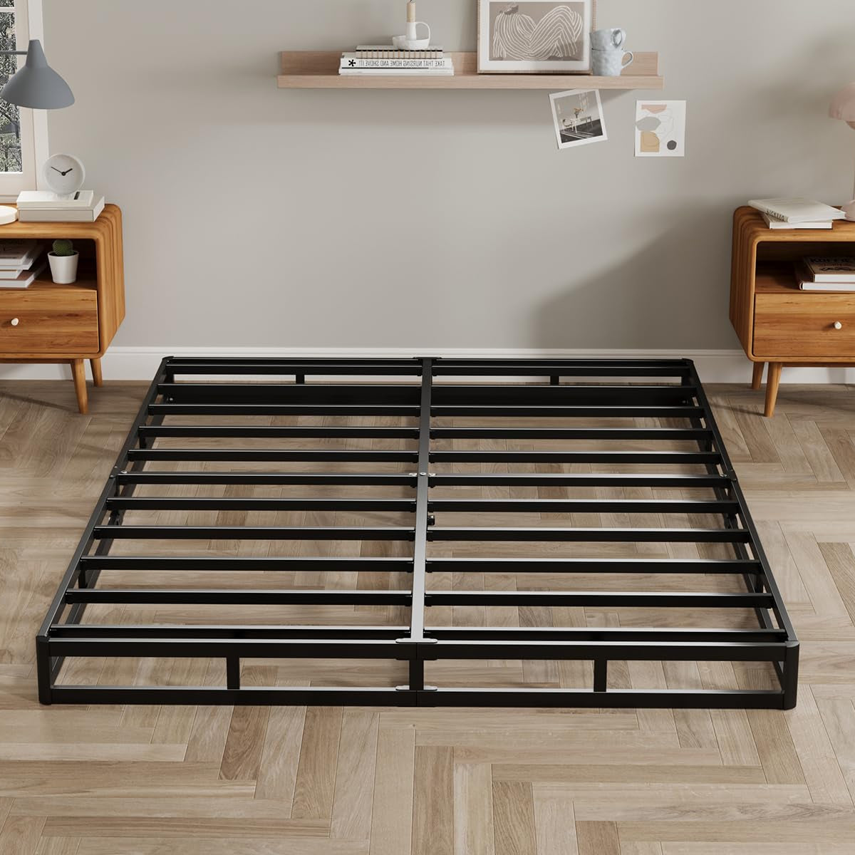 AROMUSTIME 5 Inch Box Spring Queen Low Profile Black Heavy Duty Metal ...