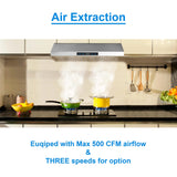 SNDOAS Range Hood 30 Inch Under Cabinet,Ductless Range Hoods with Touch Control,3-Venting Kitchen hood,Stainless Steel Vent Hood,Under Cabinet Range Hood 30 inch,Hood Vents for Kitchen 3 Speeds SNDOAS