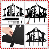 Cinnvoice 40" x 31" Large Metal Nativity Scene Yard Stake Christmas Religious Faith Garden Stakes Waterproof Xmas Outdoor Nativity Yard Decor with Stake for Xmas Holiday Lawns Outdoor Decor(Black) Cinnvoice