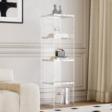 Acrylic Display Cabinet, 4-Tier Display Case in Bedroom, Living Room, Playroom, Modern Style (16" D x 16" W x 62" H) bitaycan
