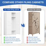 BYNSOE Metal Storage Locker 72'' Metal Wardrobe for Home Metal Storage Cabinet with Hanging Rod for Office Hospital Home Office Require Assembly (White, 72inch) BYNSOE