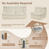 AEMEIOS 82" Corduroy Boneless Loveseat Sofa, Oversized Cloud Couch 3-Seater with Deep Seat, Modern Loveseats Couch with Memory Foam, Beige Boneless Couches for Living Room, No Assembly Required AEMEIOS