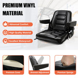 Universal Fold Down Forklift Seat with Adjustable Angle Back,Armrest,Micro Switch and Slide for Tractor,Excavator Skid Loader Backhoe Dozer Telehandler ZTR’s TICSEA