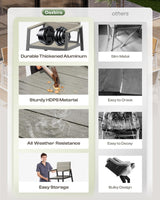 Oasbira Outdoor Dining Set for 6, Patio Table and Chairs Set with Umbrella Hole, 7 Pieces HDPS Outdoor Furniture Sets for Patio, Garden, Backyard (Gray) Oasbira