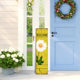 Spring Welcome Wooden Sign, Rustic Daisy Porch Sign for Front Door Decorations, Hello Spring Decor Home Hanging Signs Wall Sign 31.5"H PEROUU