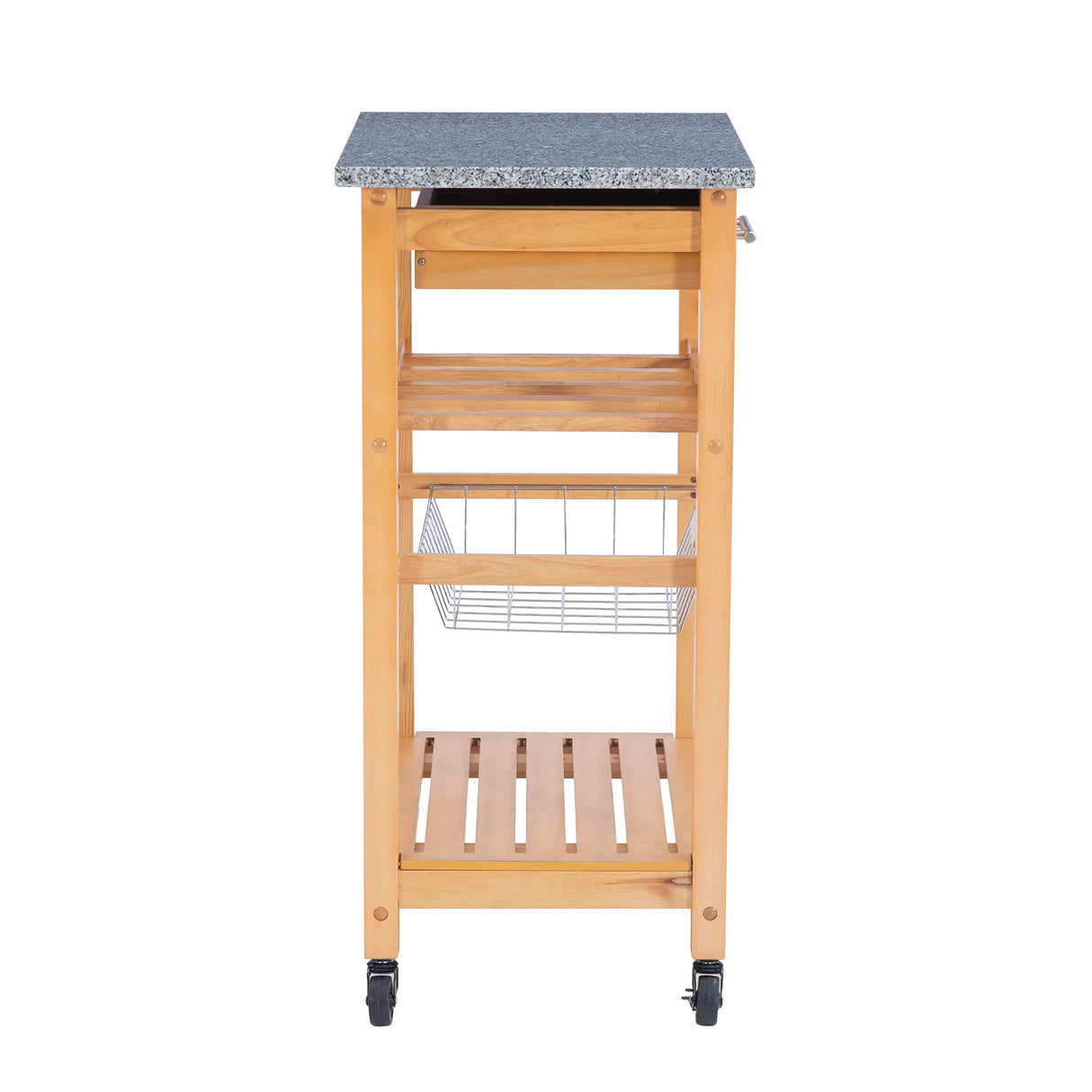 Linon Kitchen Island Granite Top, 33.88" x 22.8" x 15.63", Natural Linon