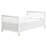 Babyletto Gelato 4-in-1 Convertible Crib with Toddler Bed Conversion in White and Washed Natural, Greenguard Gold Certified babyletto