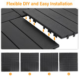 Neoaider 9PCS Plastic Interlocking Decking Tiles 12" x 12", Waterproof Outdoor Flooring All-Weather, Patio Floor Decking Tile for Garden Porch Poolside Balcony Backyard, Dark Grey Neoaider
