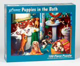 Vermont Christmas Company Puppies in The Bath Jigsaw Puzzle - 100 Piece Puppies Puzzle - Large Puppy Jigsaw Puzzle Made from Thick Durable Puzzle Board - Puppy Puzzles for Kids & Adults (19" x 13") Vermont Christmas Company