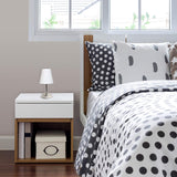 Simple Designs LT2013-WHT Mini Basic Sand Nickel Table Lamp with Fabric Shade, White Simple Designs