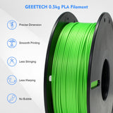 GEEETECH PLA Filament 1.75mm, 500g Spool (1.1 LBS) – Dimensional Accuracy ±0.02mm 3D Printer Filament, Low Warping & High-Speed Printing, Fits Most FDM 3D Printers, Green Geeetech