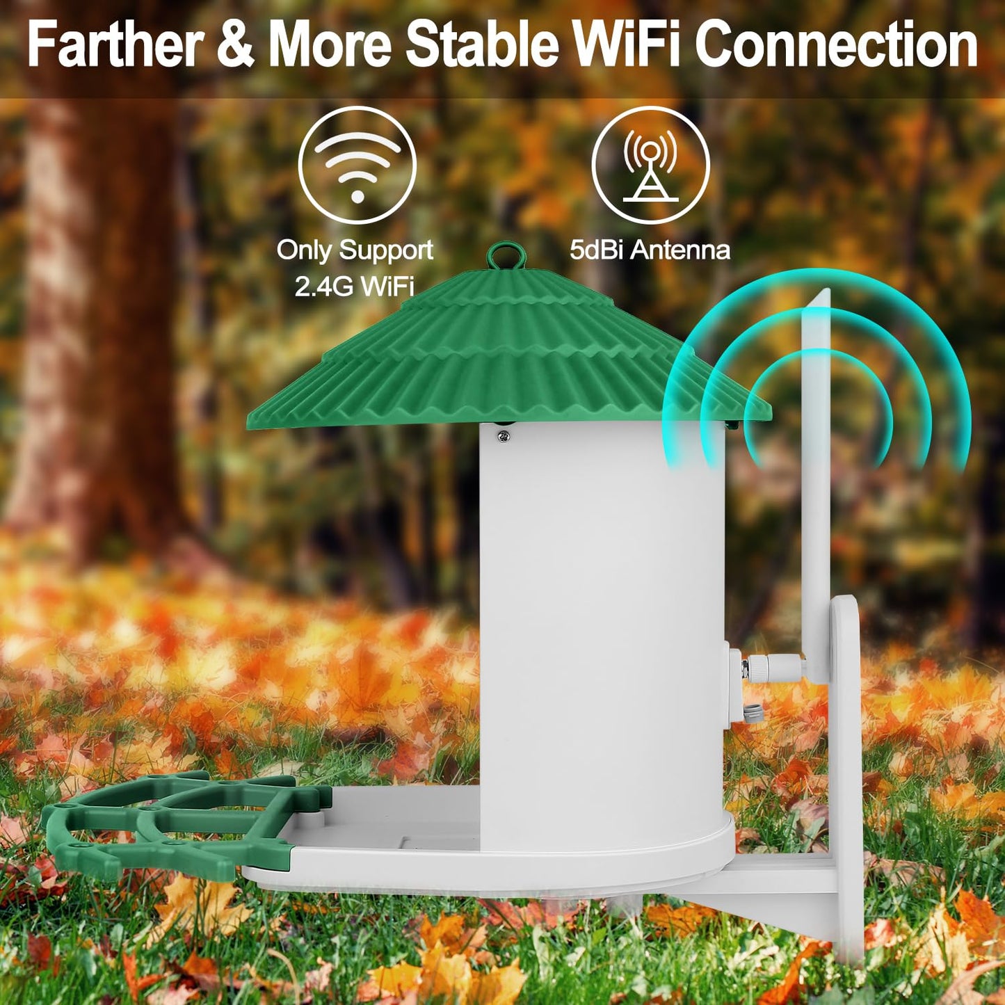 Smart Bird Feeder with Camera, 4MP Bird Feeder Camera Wireless Outdoor, APP Control, Batteries & Solar Powered, Color Night Vision, 10000+ AI Identify Bird Species, Ideal Gift for Bird Lover