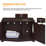 Yaheetech Cat Litter Box Enclosure, Cat Litter Box Furniture Hidden, Wooden Pet Crate Cat Washroom Storage Bench with Divider Home Litter Loo Indoor Cat House Espresso Yaheetech