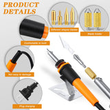 30 Pieces Electric Hot Knife Cutter Tools Multipurpose Knife Stencil Cutter Wooden Burning Tool with 2 Metal Stand, 16 Blades, 2 Chuck Sleeves for Cutting Carving Soft Thin Foam Cloth Honoson