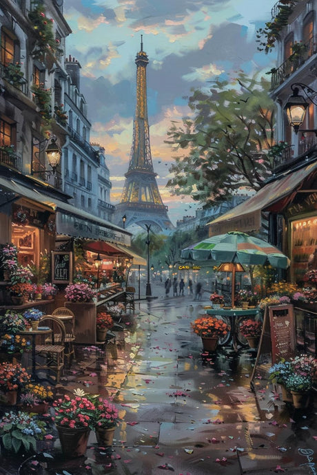 CBAEPS Adult Diamond Painting Art Landscape Kit, Paris Street, A Gift for The Travel Enthusiast, 5D Landscape Full Diamond Painting Art and Crafts Wall Decoration 8x12 Inches CBAEPS