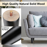 Maitys 4 Inch Round Solid Furniture Legs Furniture Wooden Replacement Chair Feet Dresser Sofa Couch Legs Table Cabinet Footstool DIY Projects for Home(Black,16 Pcs) Maitys