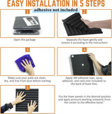 Acoustic Foam Panels 12 Pack 1" x 12"x 12" High Density Soundproofing Wedges for Wall Sound Proof Foam Panels Noise Absorbing Blocker and Sound-Damping Black Perfect for Studio Office Gaming Room Saiqiang