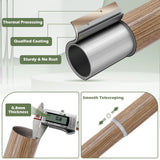 HTZON Wood Curtain Rods 48 to 84 Inch,1 Inch Adjustable Curtain Rod,Netted Wooden Window Curtains Rods,Farmhouse Rustic Heavy Duty Curtain Rods,Brown Wood Grain Decorative Single Drapery Rods 36-88" HTZON