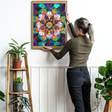 HMDIIMGE Kaleidoscope Adult Diamond Art Painting Kit, Stained Glass Diamond Painting Kit, DIY Round Full Diamond 5D Diamonds for Home Wall Decoration 12x16 Inch HMDIIMGE