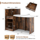 Tangkula Reception Desk, Front Counter Desk with Lockable Drawers, L Shaped Retail Counter with Oval Desktop, Checkout Computer Workstation for Salon Lobby Home Office Tangkula