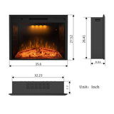 Benrocks 36'' Electric Fireplace Inserts, Recessed & Built in Wall Electric Fireplace Heater with Fire Crackling Sound, Adjustable Top Light & Flame Speed, Overheating Protection, 750/1500W Black Benrocks