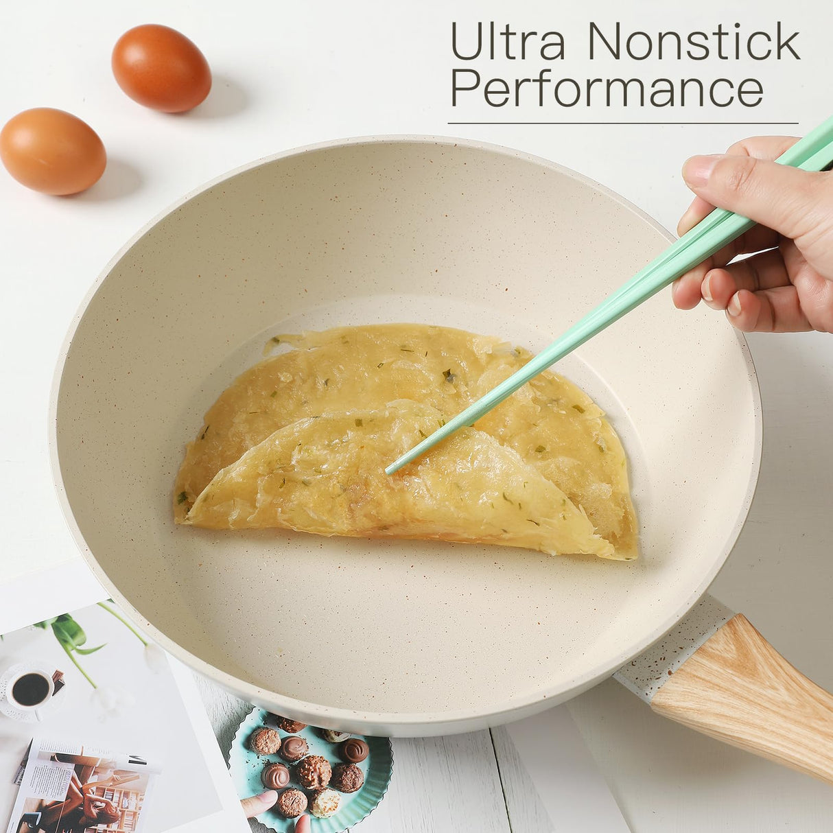 16PCS Pots and Pans Set Non Stick Cookware Set Nonstick with Cooking Set (white, 16pieces) Anymark