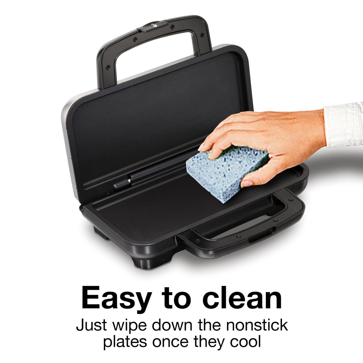 Proctor Silex Deluxe Hot Sandwich Maker with Easy-Clean Durable Nonstick Ceramic Plates, Fits up to 2 Grilled Cheese, Ruebens, Tortas or Subs, Stainless Steel (25415PS) Proctor Silex