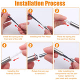 Qilery Epoxy Pens Blanks Stainless Steel Pen Blanks for DIY Back to School Glitter Pen Metal Pens Epoxy Pens Black Ink Pens for Classroom Crafting Gift Business Office Student Teacher(30 Pcs) Qilery