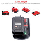 Qbmel 20V Battery Charger Replacement for Craftsman V20 Lithium Ion 20Volts Battery CMCB104 CMCB202 CMCB201 CMCB209 CMCB205 CMCB100 CMCB102 CMCB101 with USB Port(Only for 20V,not for 19.2V) Qbmel