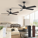 ZMISHIBO 2 Pack 52" Ceiling Fans with Lights, Black Modern Ceiling Fan with Remote, Farmhouse Indoor Ceiling Fan with Dual Finish Blades, Quiet & Strong Motor, Bright LED Light. ZMISHIBO