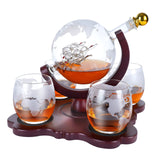 Gifts for Men Dad Husband, Whiskey Decanter Set with 4 Etched Globe Glasses, Unique Anniversary Birthday House Warming Gift for Brother Boyfriend, Cool Bourbon Presents Oaksea