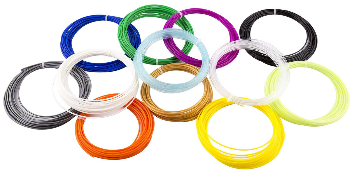 HATCHBOX 3D Pen-ABS1.75-SMP ABS 3D Pen Filament, Dimensional Accuracy +/- 0.05mm, 0.44lbs Total, 1.75mm, 12 Color Sample Pack - 20 Feet Per Color HATCHBOX