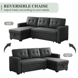 Yafylly L Shape Sleeper Sofa Bed with Storage, Large Full Size Pull Out Sectional Couch, Futon Chaise Lounge Recliner for Living Room, Apartment, Bedroom, Office Yafylly