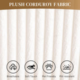 HYJT-H&K Modular Sectional Sofa Cloud Sectional Couch, 107" Comfy Fluffy L Shaped White Couches for Living Room, Deep Seat Memory Foam Plush Corduroy Boneless Couch Sectionals Left Facing Chaise Sofa HYJT-H&K