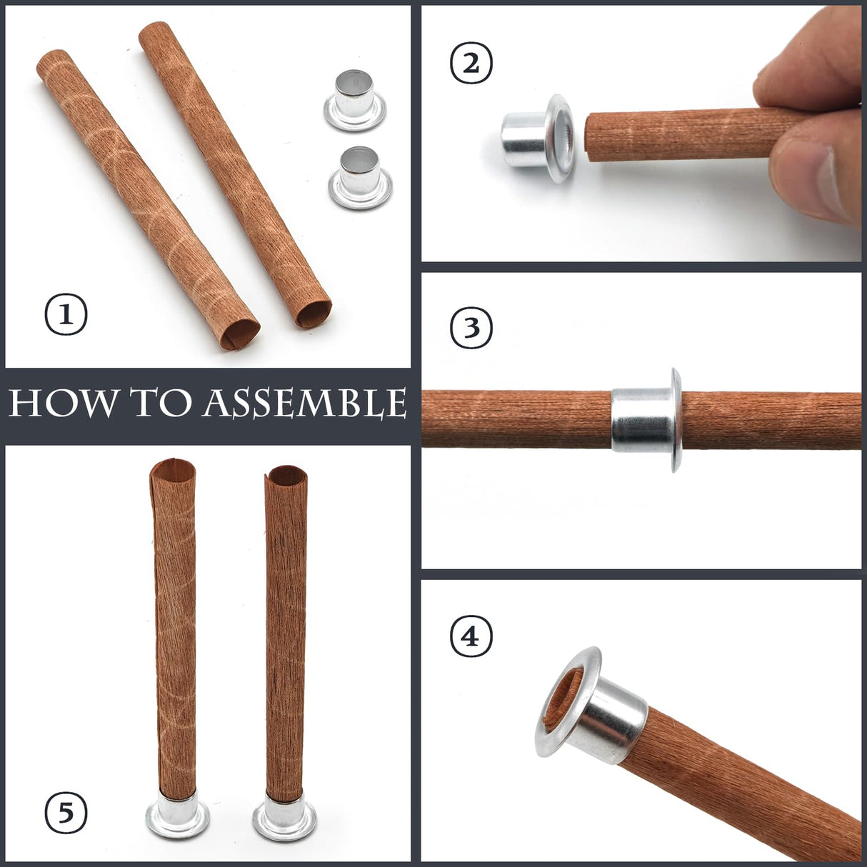 SWIGRANCE 20 Set Wood Spiral Candle Wicks 4x0.32inch / 100x8mm, Wood Wick Tube with Iron Stands for Candle Making, Natural Round Wooden Wick Core Handmade Candles Supplies SWIGRANCE