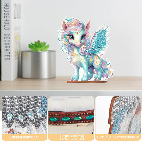 JISHSHAY Unicorn Diamond Art Kits for Adults Desk Accessories Diamond Painting Accessories Desk Ornaments Arts and Crafts Table Decor Diamond Painting Kits for Adults Crafts for Adults Gem Art JISHSHAY
