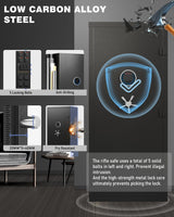 Luzfuego 20-25 Large Gun Safe, 52" Gun Safe for Rifles and Pistols with Mute Function & Dual Alarm, Unassembled Gun Cabinet for Home and Shotguns with LCD Keypad & Gun Rack Luzfuego