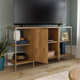 Sauder International Lux Modern Credenza, for TVs up to 65", Sindoori Mango Sauder