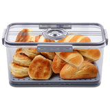 ANYPROLUS Bread Box for Homemade Bread, Bread Boxes for Kitchen Counter Airtight, Time Recording Bread Storage Container with Lid, Bread Containers Storage Airtight Loaf Bread Keeper, Grey ANYPROLUS