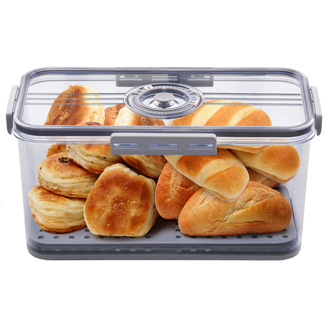 ANYPROLUS Bread Box for Homemade Bread, Bread Boxes for Kitchen Counter Airtight, Time Recording Bread Storage Container with Lid, Bread Containers Storage Airtight Loaf Bread Keeper, Grey ANYPROLUS
