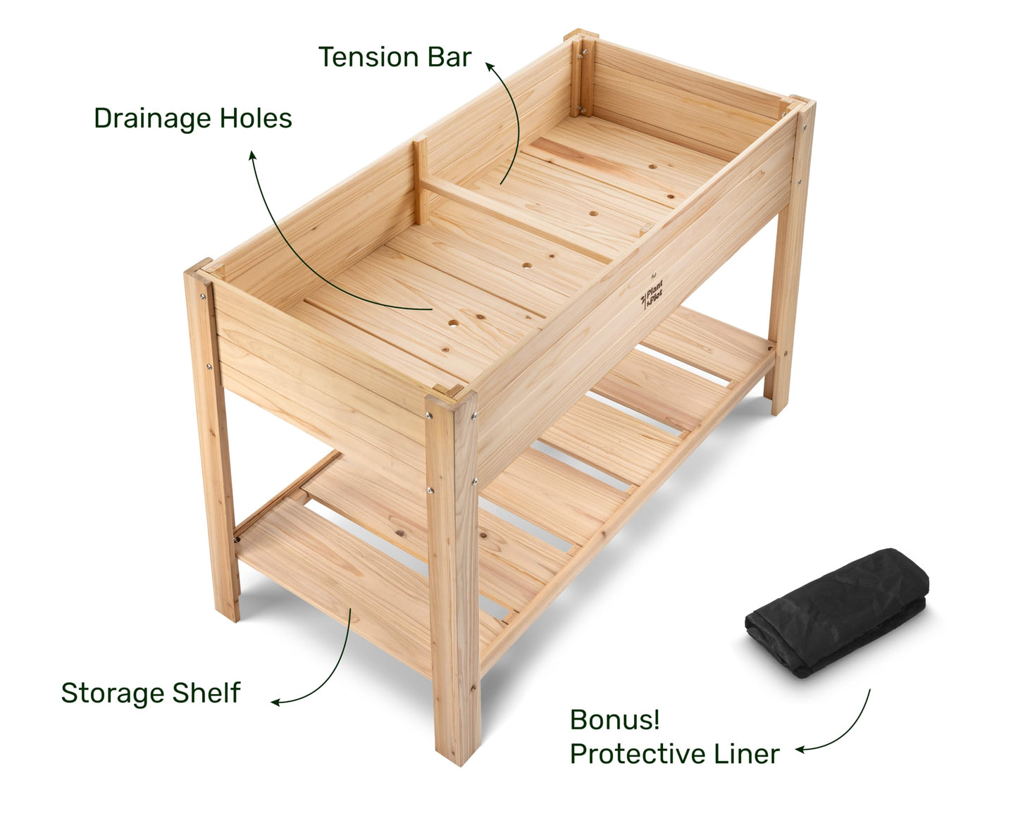 Wooden Raised Garden Bed with Legs for Outdoor // 48×24×33in Elevated Planter Box for Vegetables, Flowers // Large Wood Raised Beds for Backyard Patio Gardening - WoodArtSupply