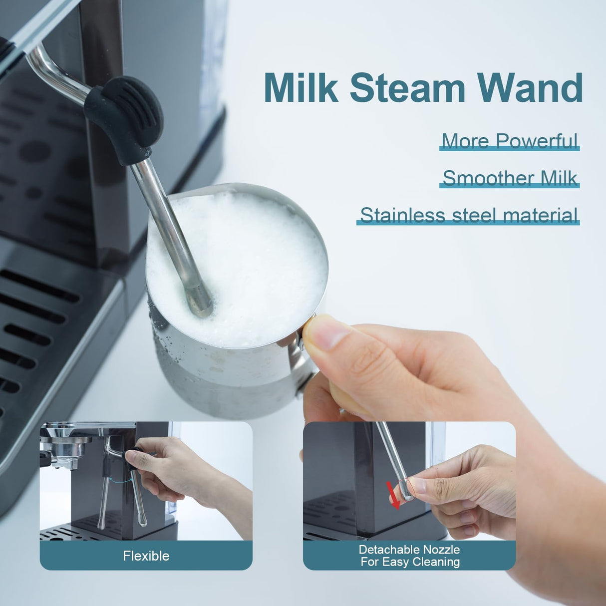 URintells Cuising Espresso Machine 20 Bar, Touch Screen Espresso Maker with Americano, Coffee Machine with Steam Milk Frother, Stainless Steel Cappuccino Latte Machine for Cold Brew Home Gifts, Black URintells Cuising