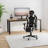 GTRACING Gaming Chair with Footrest Speakers Video Game Chair Bluetooth Music Heavy Duty Ergonomic Computer Office Desk Chair (White) GTRACING