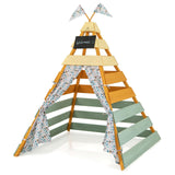 HONEY JOY Teepee Tent for Kids, Large Kids Play Tent w/Fir Wood Frame, Removable Chalkboard & Flags, Indoor Outdoor Playhouse Toddler Tent, 53.5" x 53" x 67", Kids Tent for Boys Girls 3-8 Years Old HONEY JOY