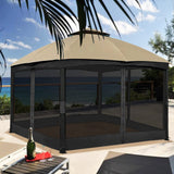 OLILAWN Gazebo Universal Replacement Mosquito Netting, 10' x 12' Outdoor Canopy Net Screen 4-Panel Sidewall Curtain, with Zippers, Easy to Install, Fit for Most Gazebo 10x12 Canopy, Black OLILAWN